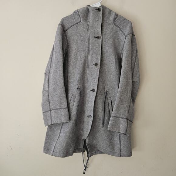 OSKA Gray Outerwear Long Sleeve Hooded Full Zipper Coat Size 1 US 6/8 - Picture 8 of 11